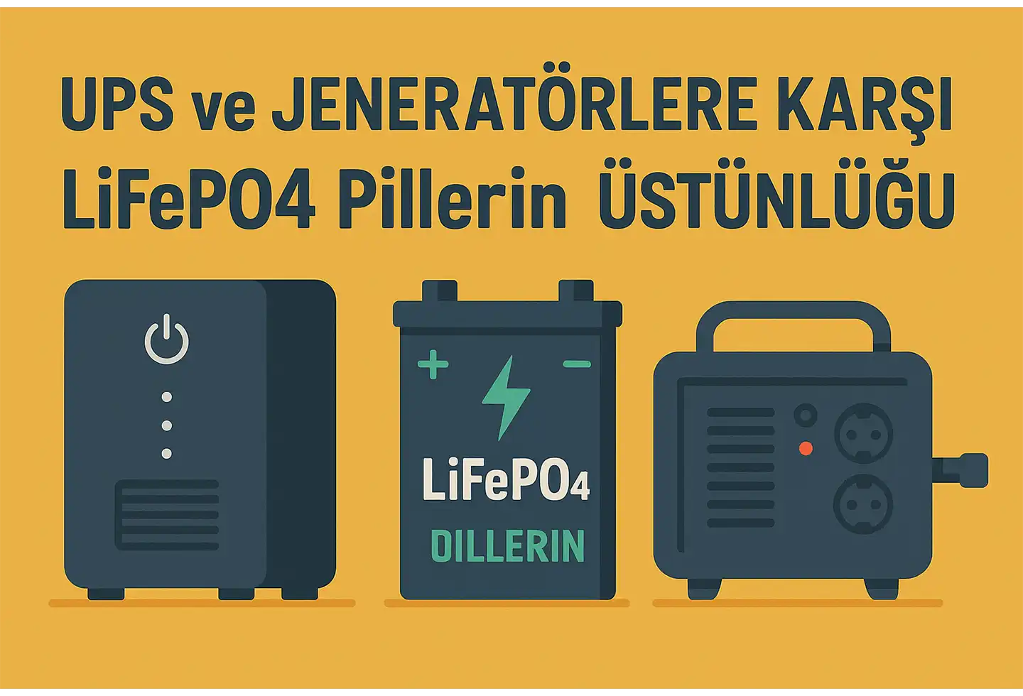 UPS ve Jeneratörlere Karşı LiFePO4 Pillerin Üstünlüğü